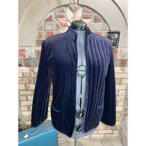 blazer Quilted velour elegant navy blue